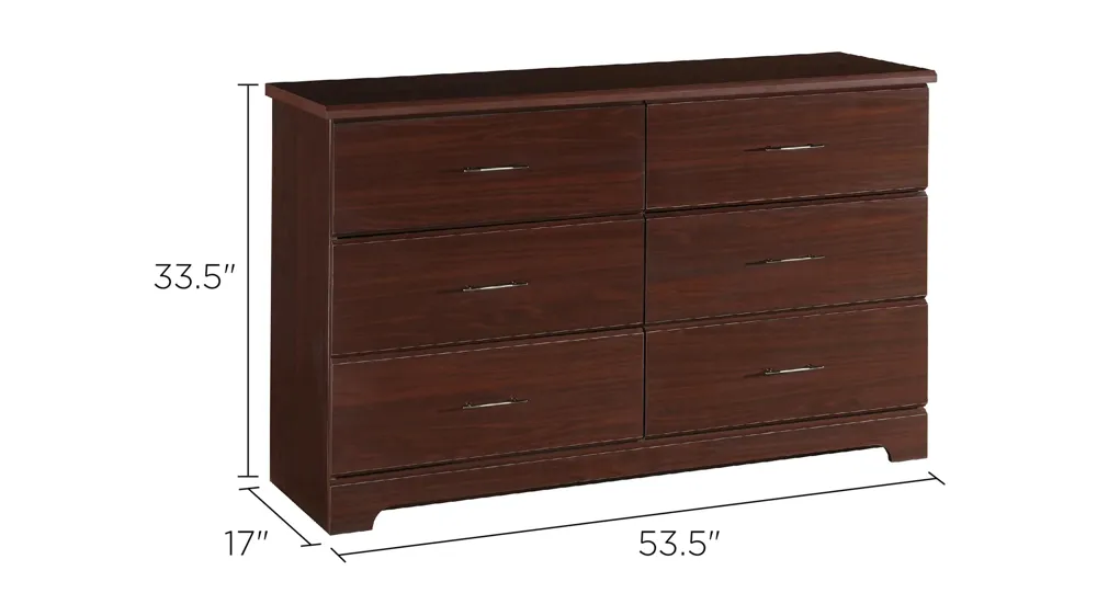 Brooks 6 Drawer Dresser Dimensions