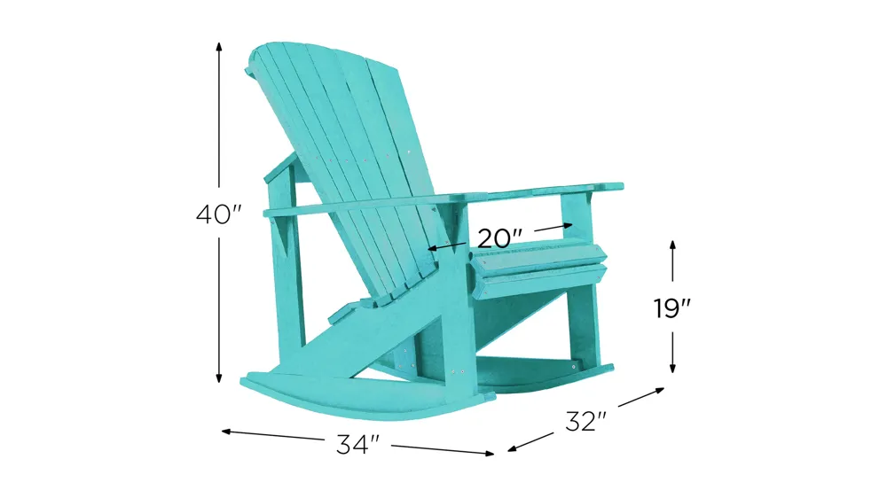 Generation Recycled Outdoor Adirondack Rocker Dimensions