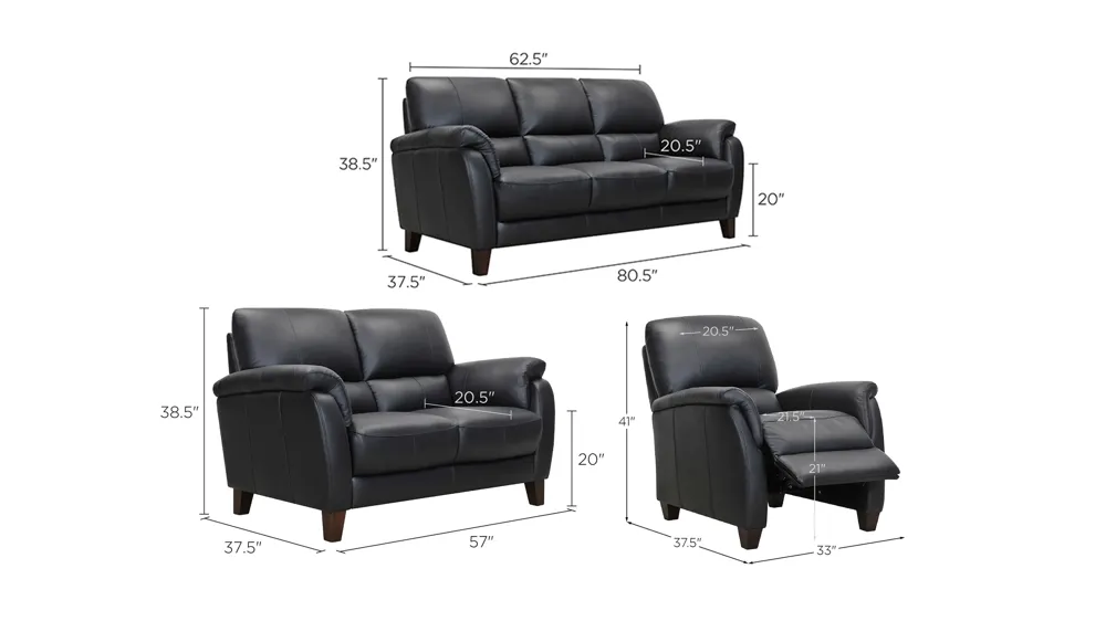 Harmony Living Room Set Dimensions