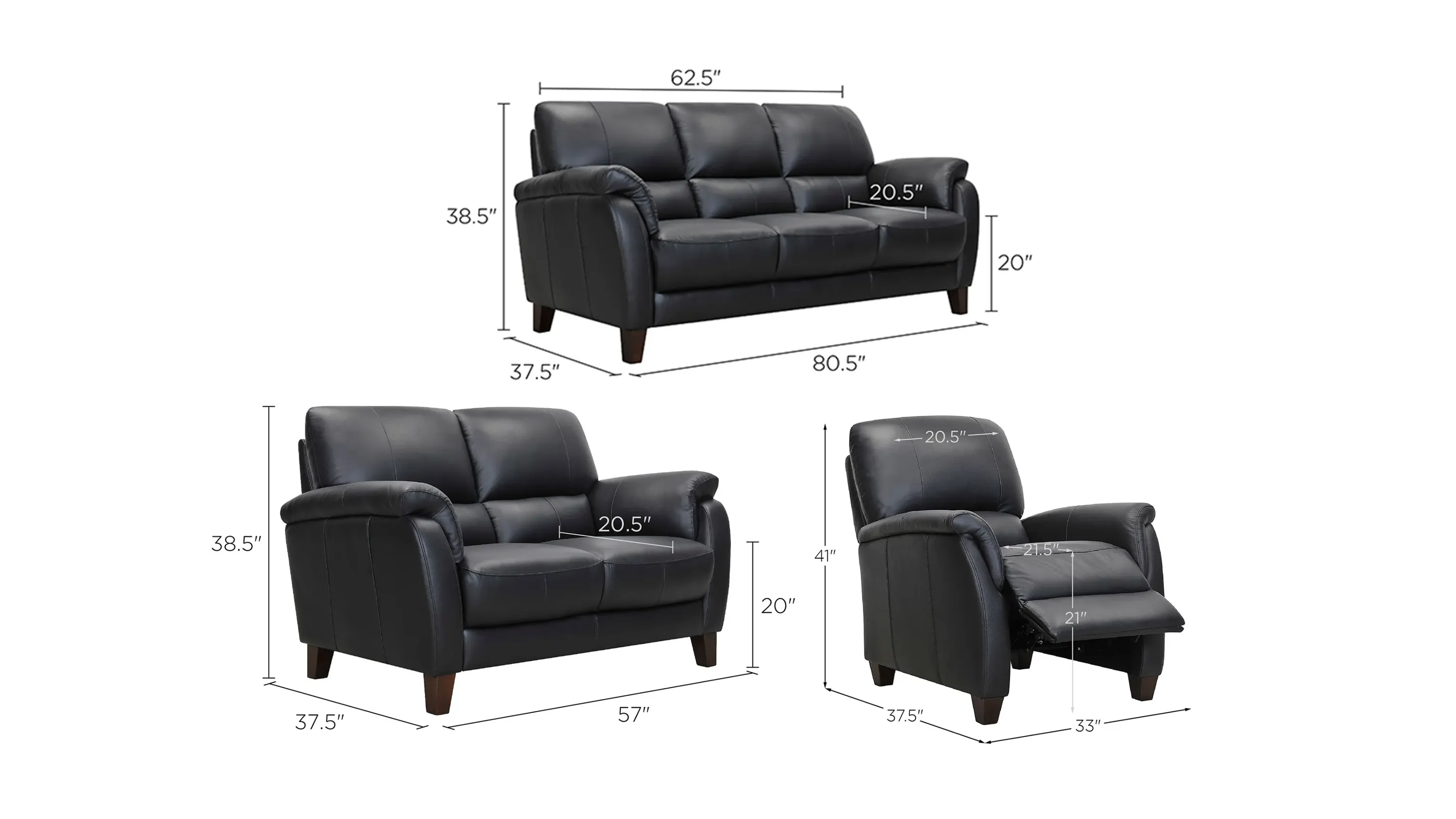 Brunt ブラント Harmony ハーモニー 50 ブラック Harmony Living Room Set | Raymour & Flanigan