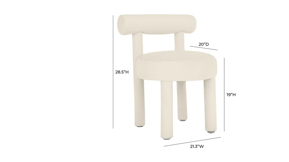Carmel Velvet Dining Chair Dimensions