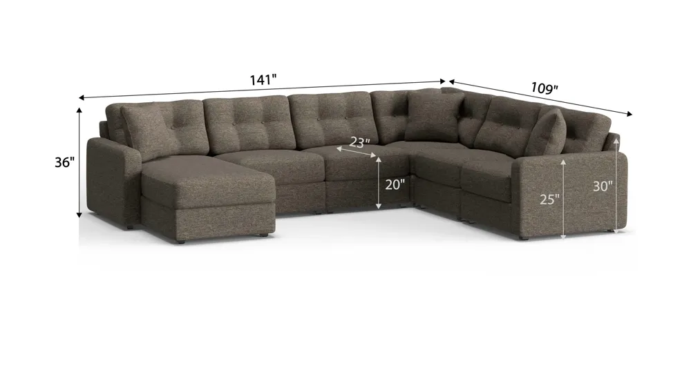 ModularOne 6-pc. Sectional Dimensions