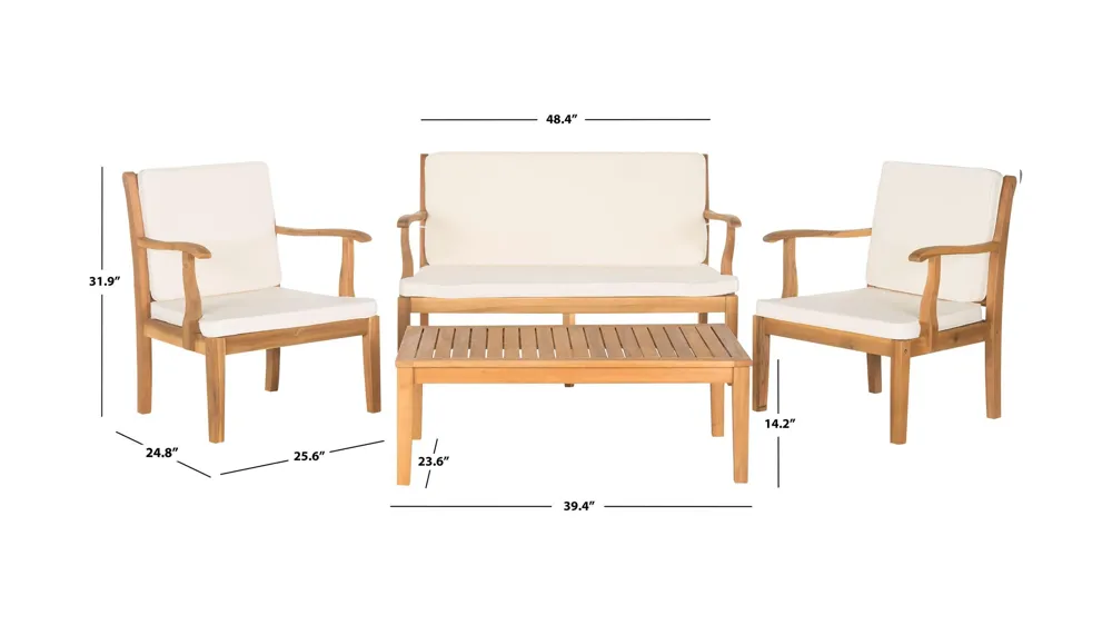 Leni 4-pc. Patio Set Dimensions