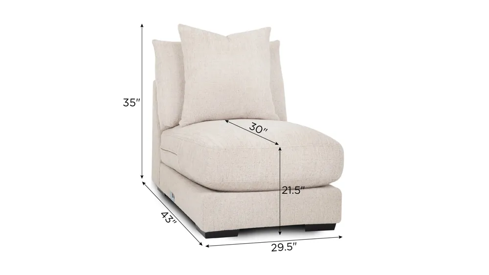 Carter Armless Chair Dimensions
