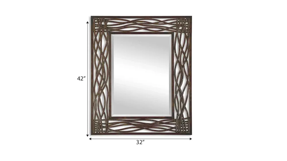 Dorigrass Brown Metal Wall Mirror Dimensions