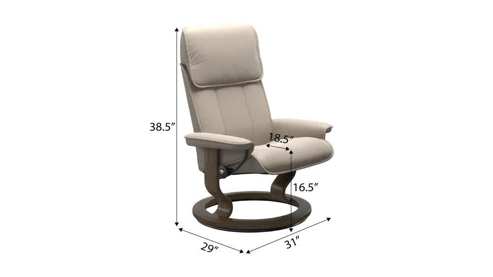 Admiral Medium Classic Recliner Dimensions