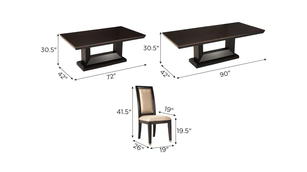 Callister 7-pc. Dining Set Dimensions