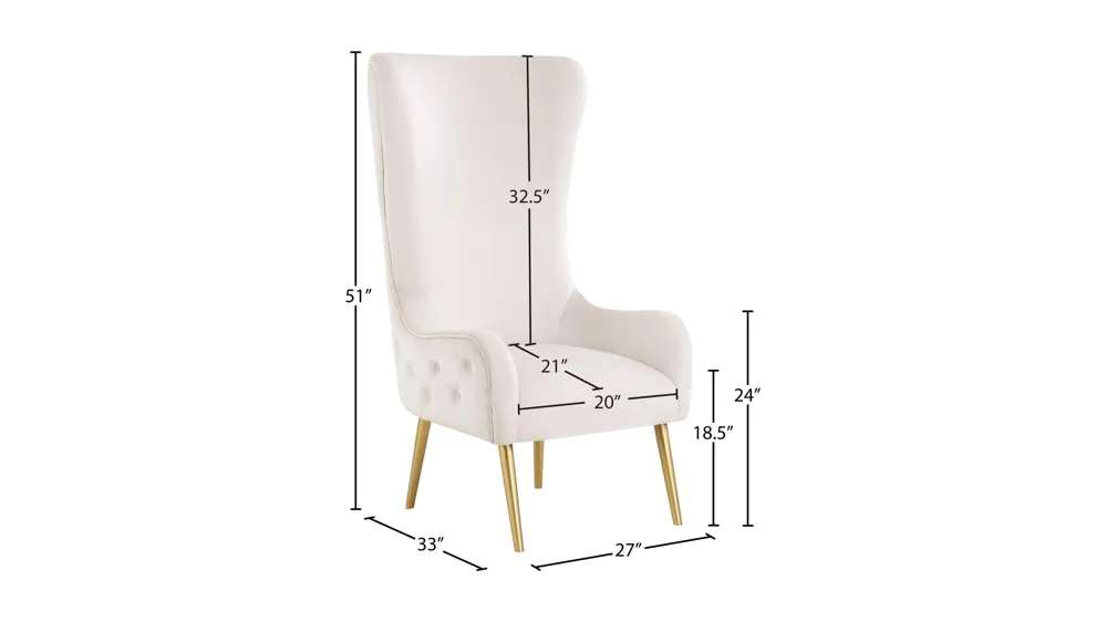Alexander Velvet Accent Chair Dimensions