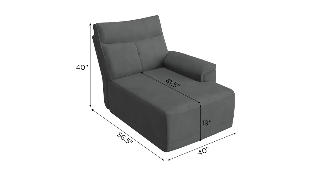 Graceland Right Arm Facing Chaise Dimensions