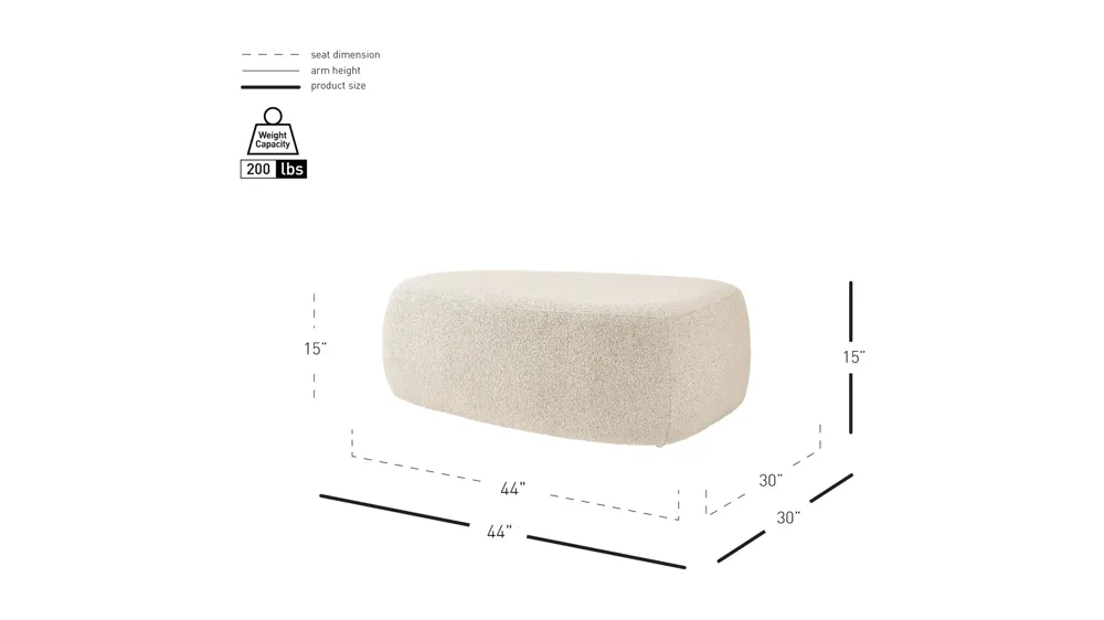 Carlese Large Ottoman Dimensions