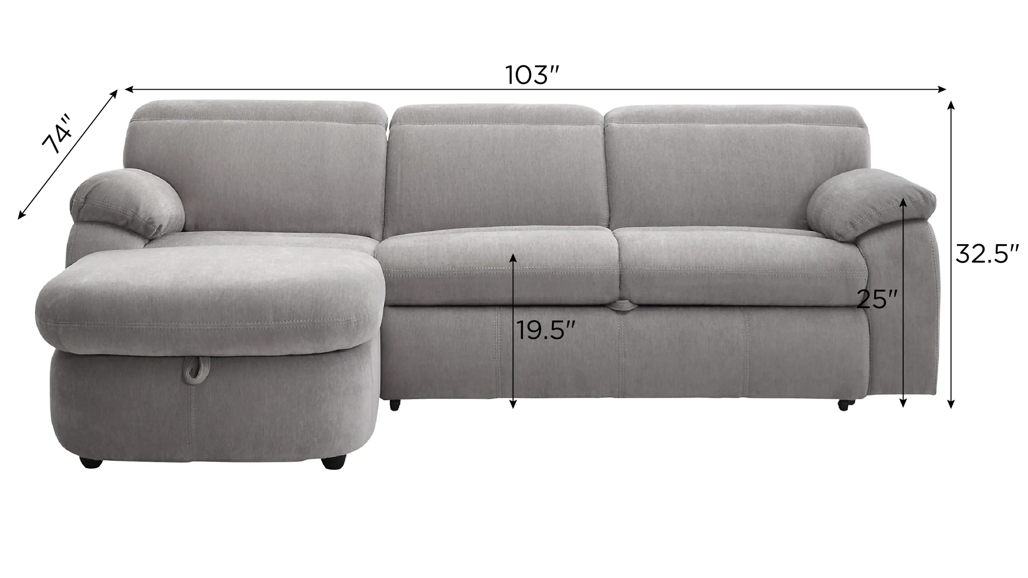 Enbright 2 pc. Sofa Chaise w Pop Up Sleeper Raymour Flanigan