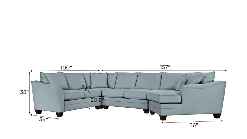 Foresthill 4-pc. Right Hand Cuddler with Loveseat Sectional Sofa Dimensions