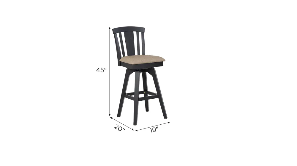 Autumn Winds Swivel Counter Stool - Set of 2 Dimensions