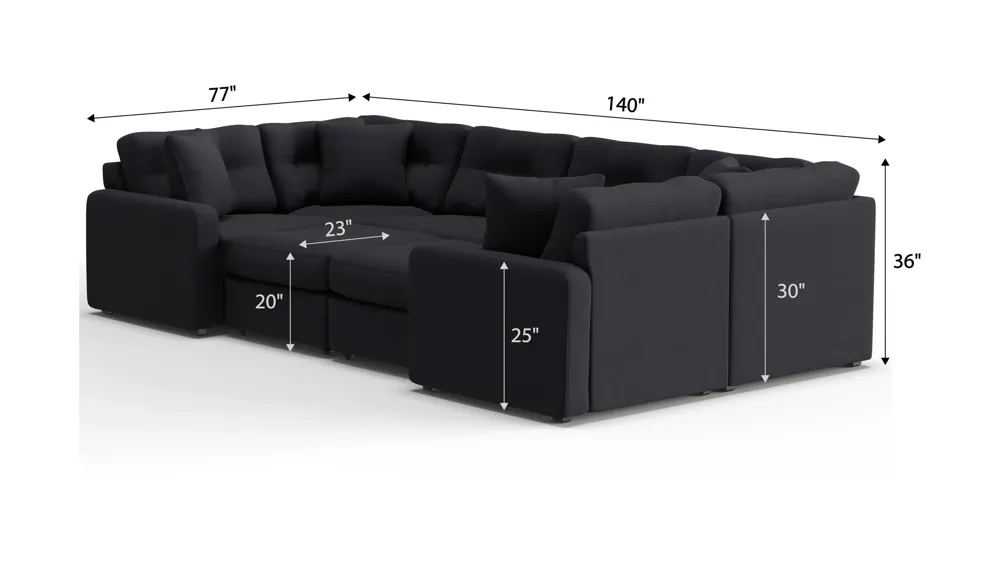ModularOne 8-pc. Sectional Dimensions