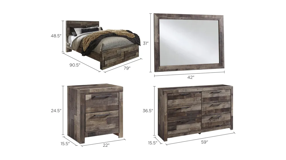 Ainsworth 4-pc. Bedroom Set Dimensions