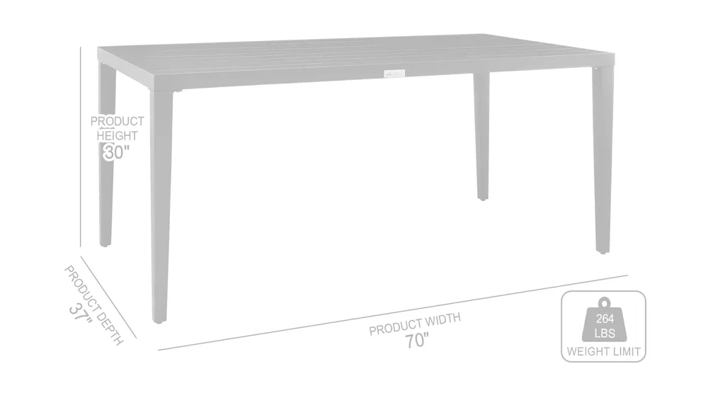 Aileen Outdoor Dining Table Dimensions