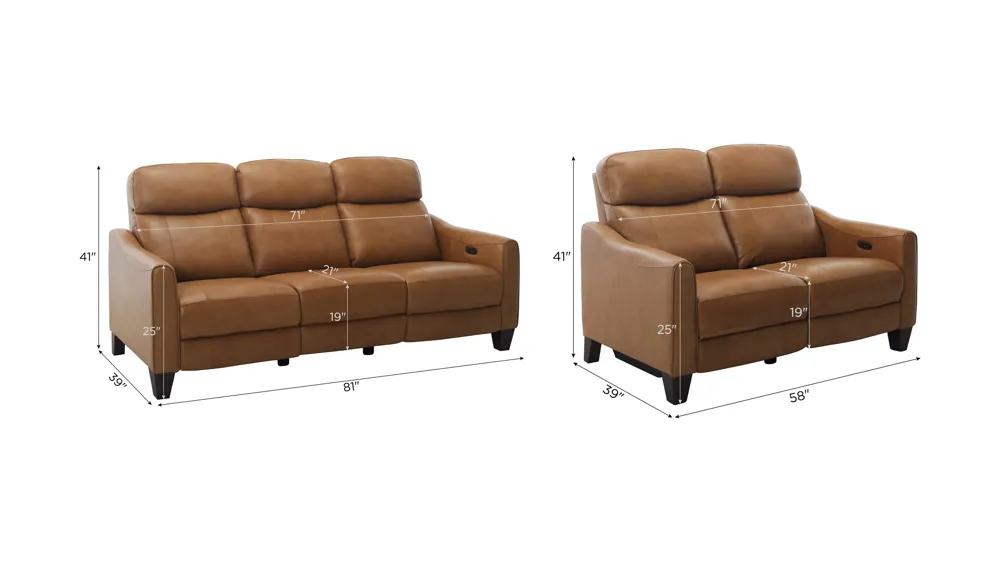 Mullican 2-pc. Sofa & Loveseat Set Dimensions