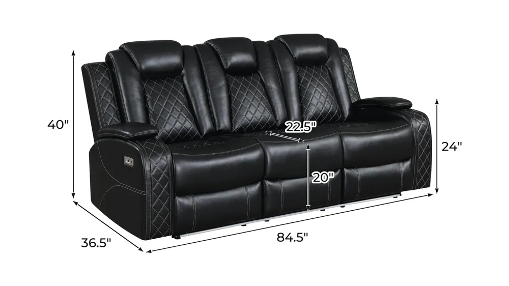 Orion II Power Reclining Sofa Dimensions