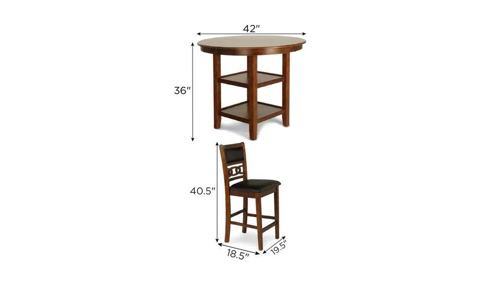 Millie 5-pc. Counter Dining Set Dimensions