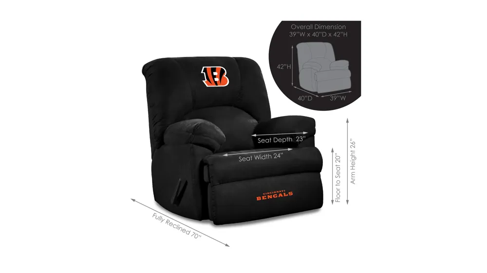 NFL Manual Recliner Dimensions