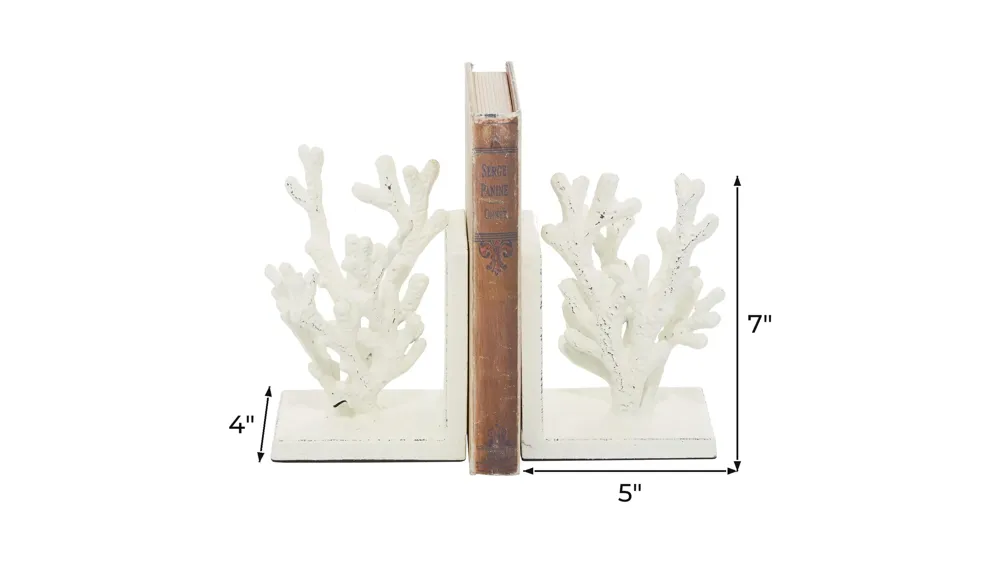 Ivy Collection Coral Bookends Set Dimensions