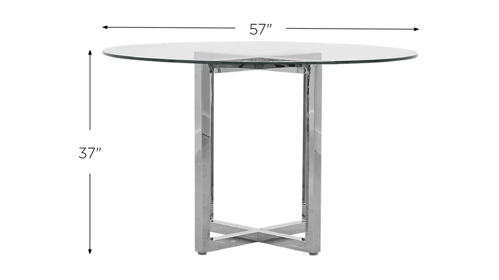 Amalfi Round Glass Counter-Height Dining Table Dimensions