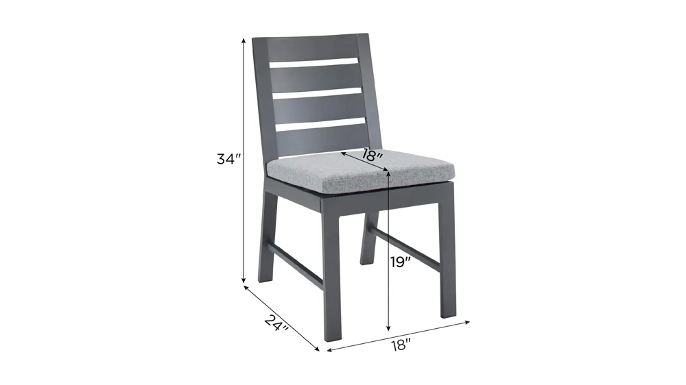 Marella Outdoor Armless Chair Dimensions