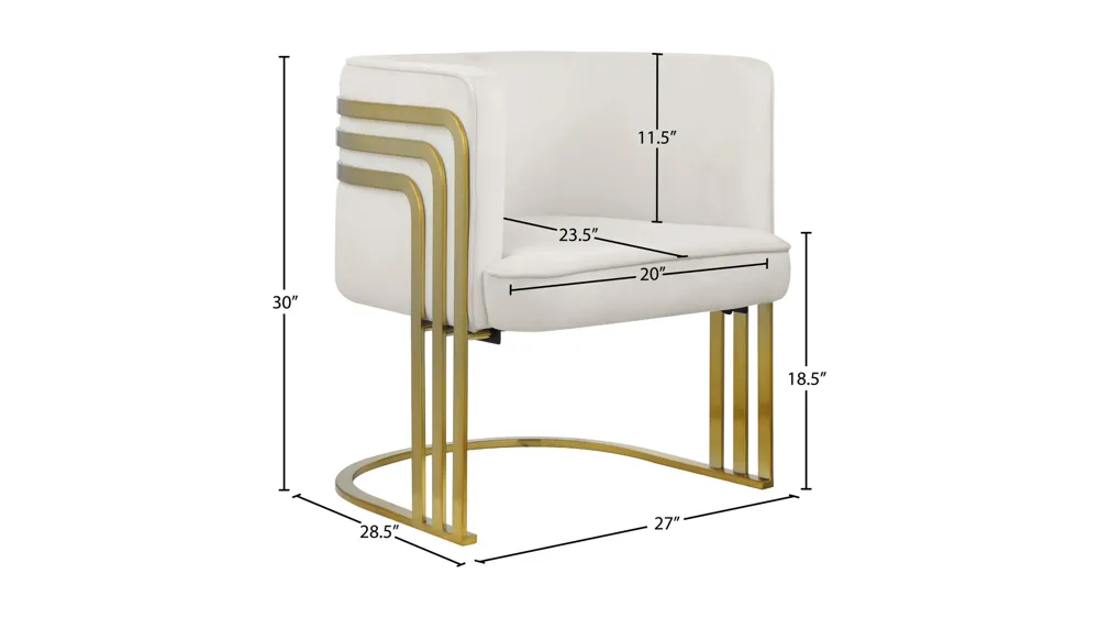 Rays Velvet Accent Chair Dimensions
