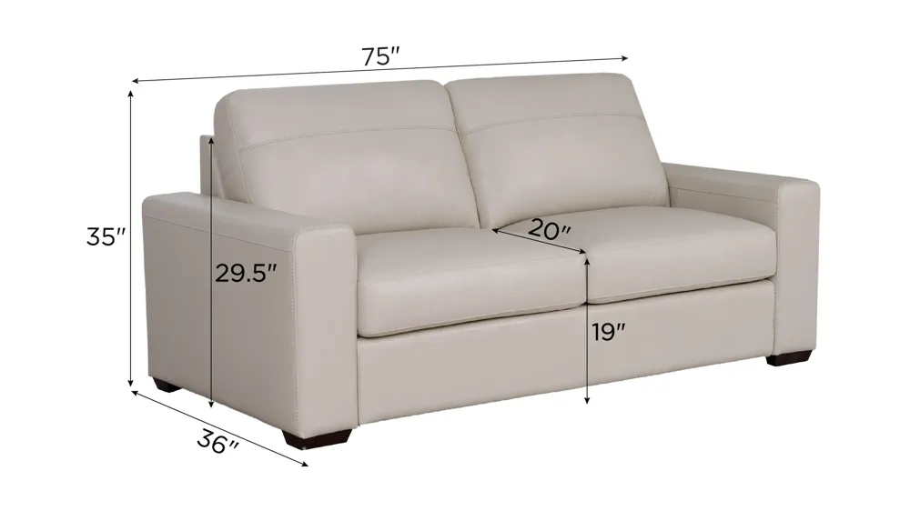 Harley 2-pc. Leather Sofa Dimensions