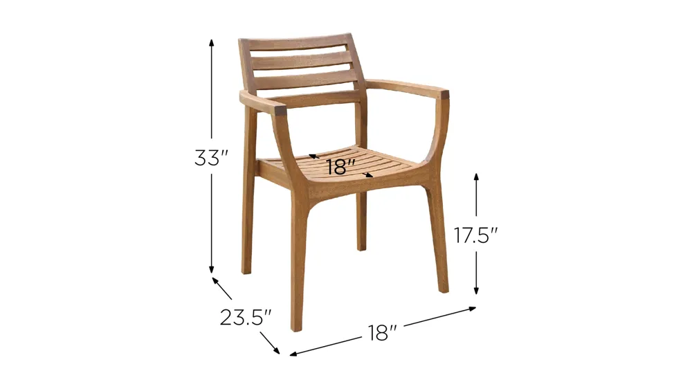 Bowden Outdoor Stacking Chair, 4-pc. Dimensions