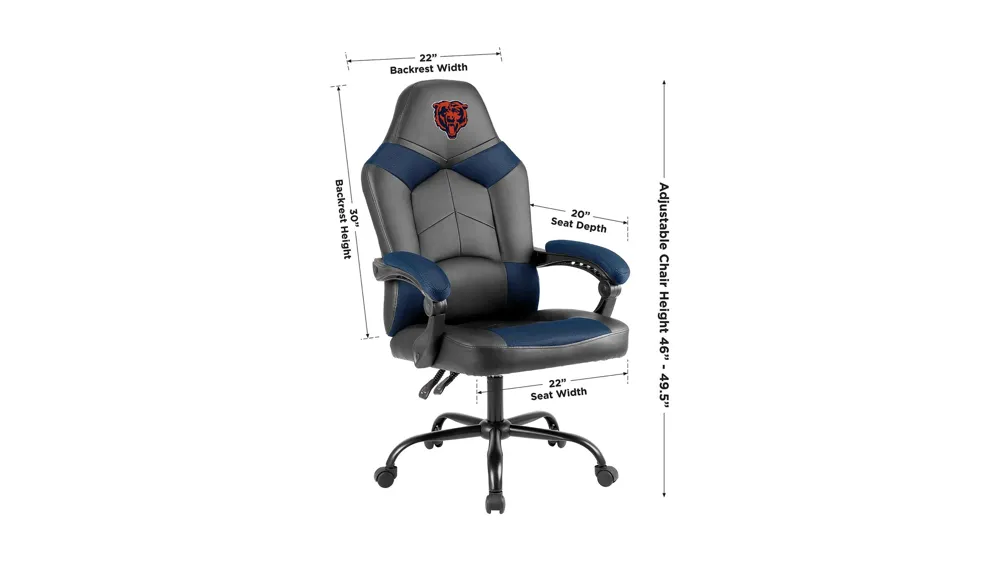 NFL Oversized Adjustable Office Chairs Dimensions