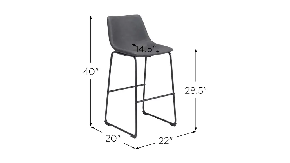 Smart Bar Stool: Set of 2 Dimensions