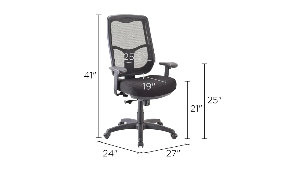 Tempur-Pedic Mesh Back Home Office Chair Dimensions