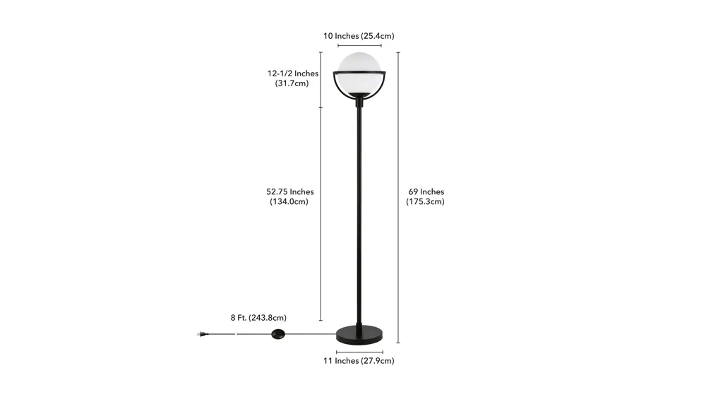 Limbani Globe & Stem Floor Lamp Dimensions