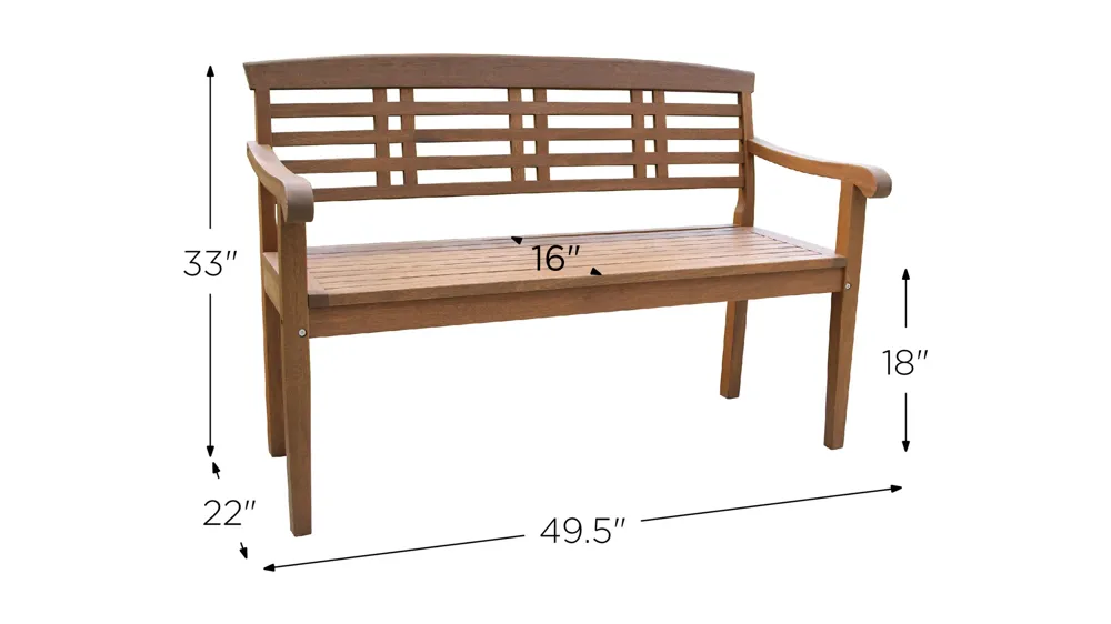 Bowden Outdoor Parkway Bench Dimensions