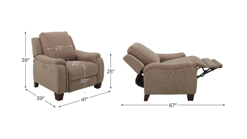 Ramiro Power Recliner Dimensions