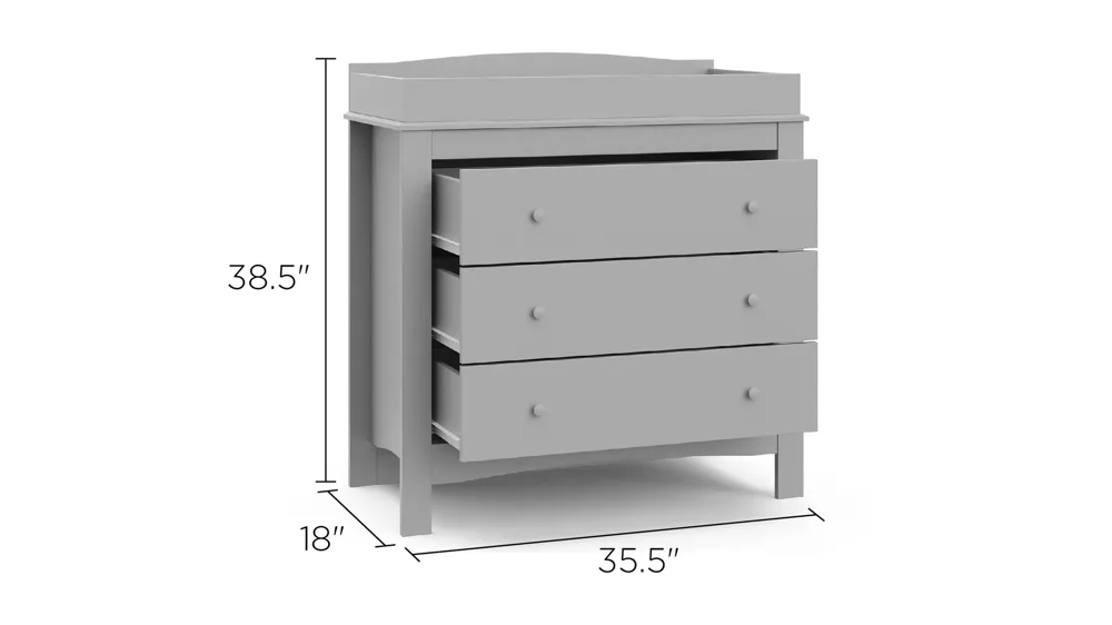 Nolan 3-Drawer Chest w/Topper Dimensions