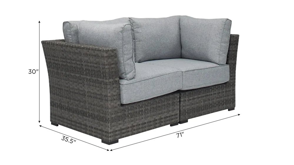 Palm Isle 2-pc. Outdoor Loveseat Dimensions