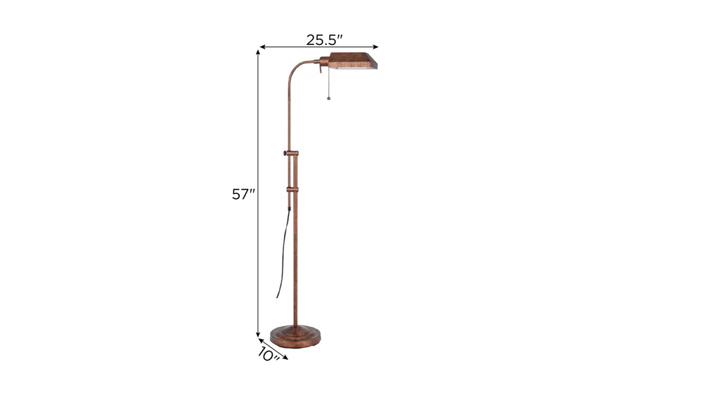 Pharmacy Floor Lamp w/ Adjustable Pole Dimensions