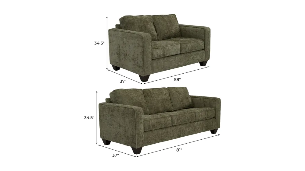 Odelle Living Room Set Dimensions