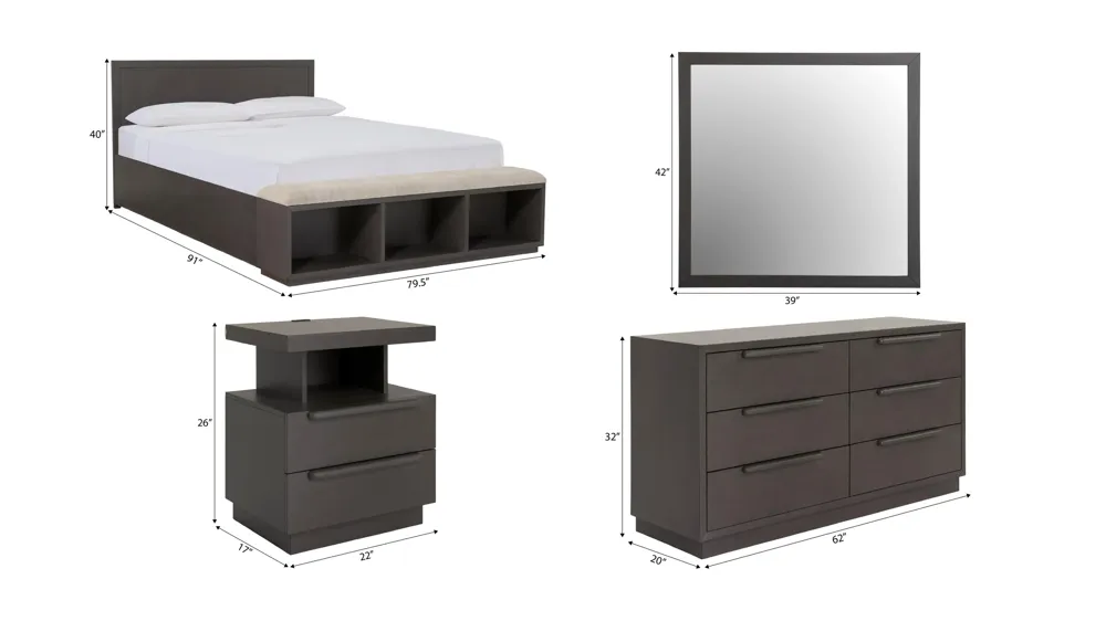 Paramore 4-pc. Bedroom Set Dimensions