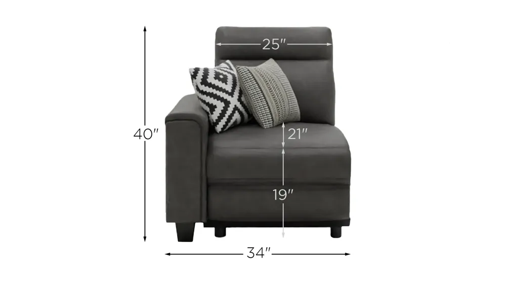 Ace Left Arm Facing Power Recliner w/ Power Headrest Dimensions
