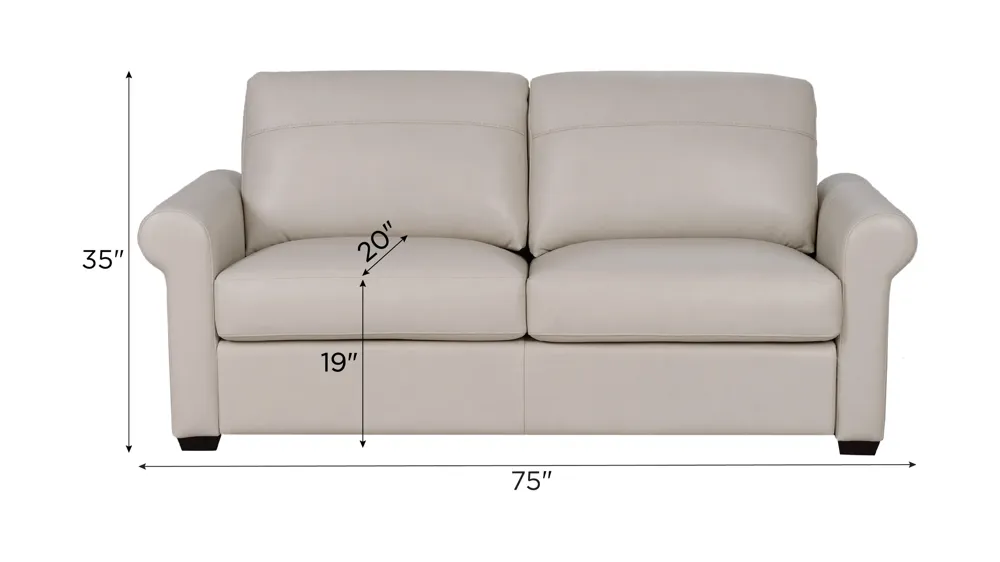 Harley 2-pc. Leather Sofa Dimensions