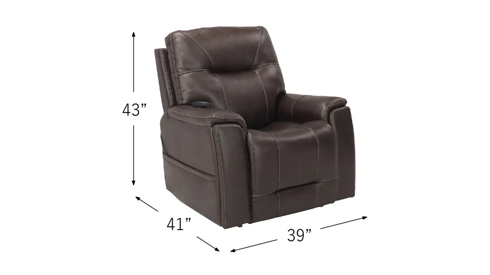 Fenton Power Lift Recliner with Power Headrest, Lumbar and Heat Dimensions