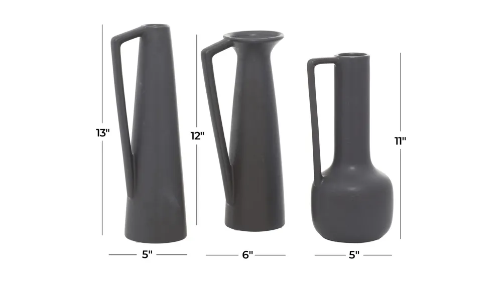 Ivy Collection Glythia Vase Set of 3 Dimensions