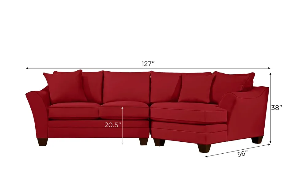 Foresthill 2-pc. Right Hand Cuddler Sectional Sofa Dimensions