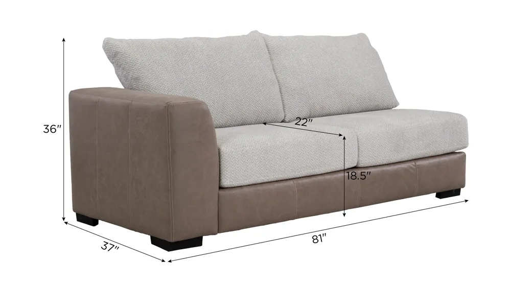 Mosley Left Arm Facing Loveseat Dimensions