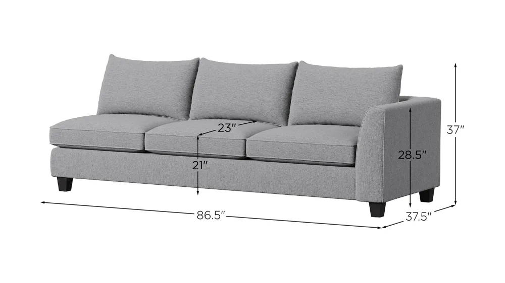 Daine Right Arm Facing Sofa Dimensions