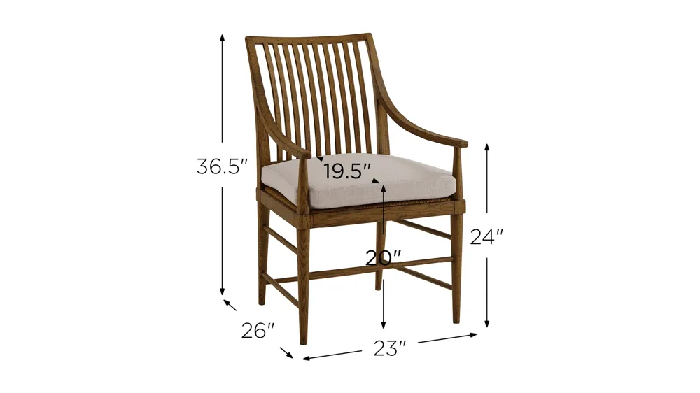 Nova Dining Arm Chair III Dimensions