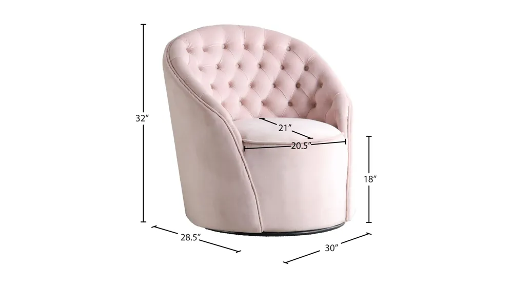 Alessio Velvet Accent Chair Dimensions